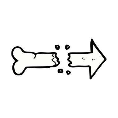 kırık işaret eden kemik işareti karikatür