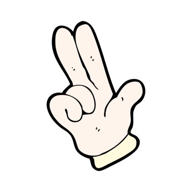 Cartoon gun two fingers sign