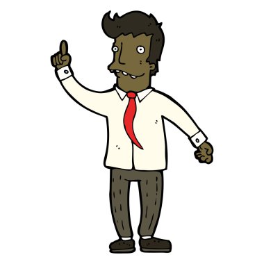 karikatür işaret eden işadamı