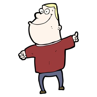 işaret mutlu karikatür adam