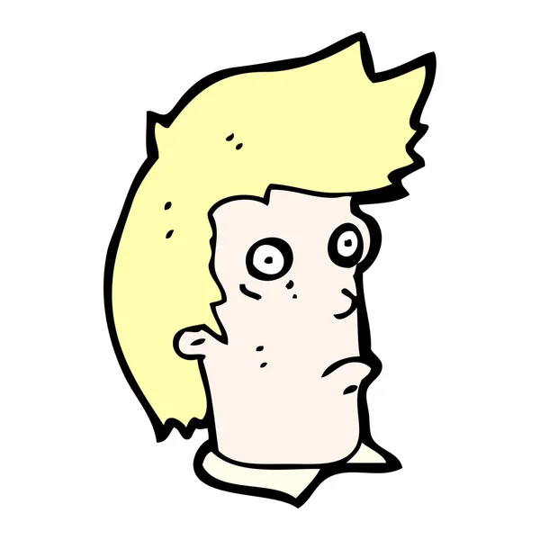 Cartoon blond man stirrar — Stock vektor