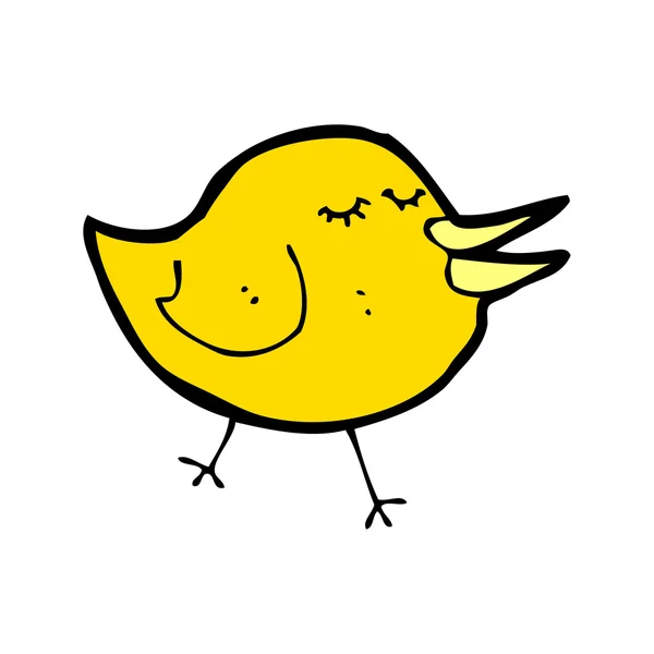 Oiseau jaune dessin animé — Image vectorielle