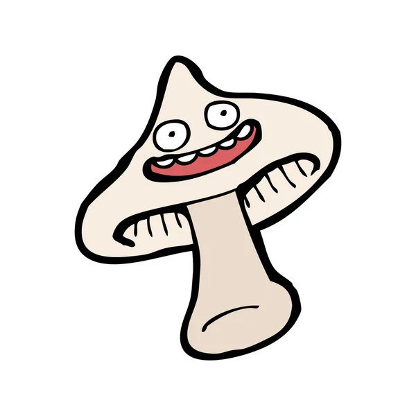 Glücklicher Pilz-Cartoon — Stockvektor