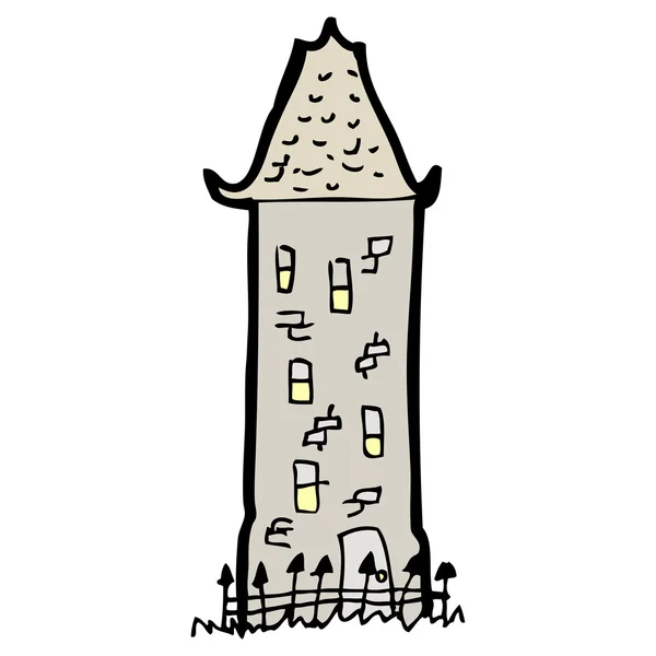 Cartoon tall gamla hus — Stock vektor