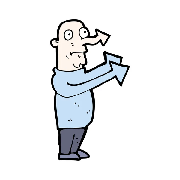 Cartoon zeigt Pfeil Mann — Stockvektor