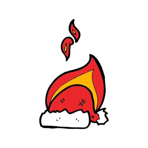 Yanan Noel şapka karikatür — Stok Vektör