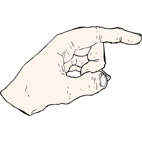 Realistisk pekande hand illustration — Stock vektor