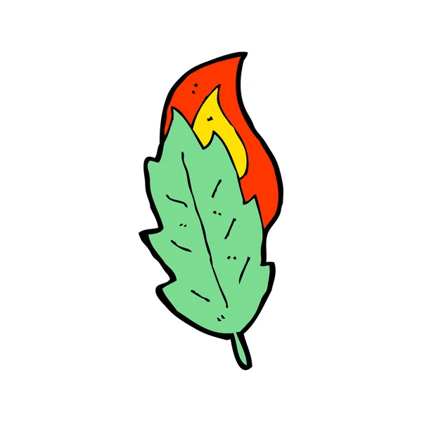 Палаючий leaf мультфільм — стоковий вектор