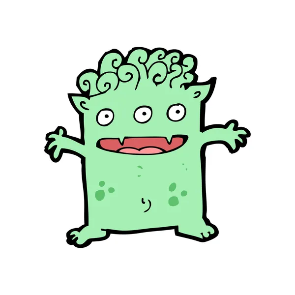 Alien verde o monstruo — Vector de stock