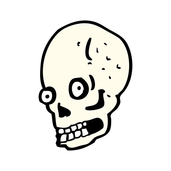 Cráneo espeluznante de dibujos animados — Vector de stock