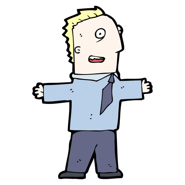 Šťastný muž v košili a kravatu kreslený — Stockový vektor