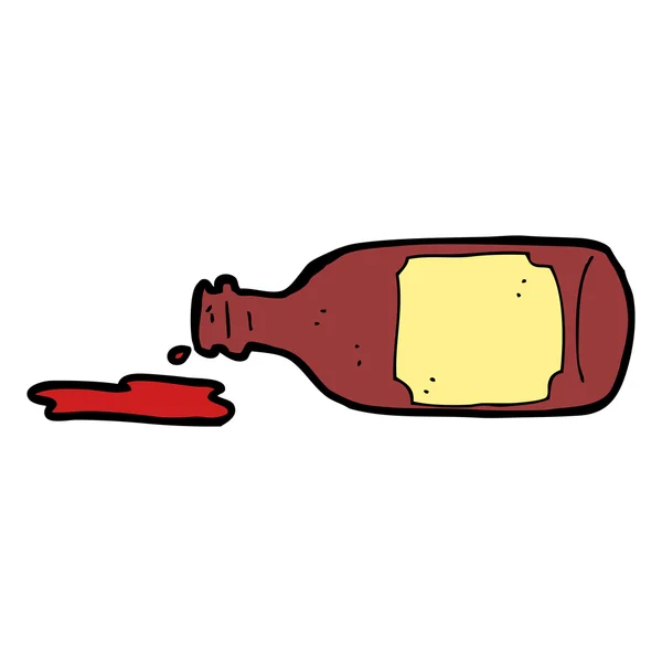 Dessin animé renversé vin rouge — Image vectorielle