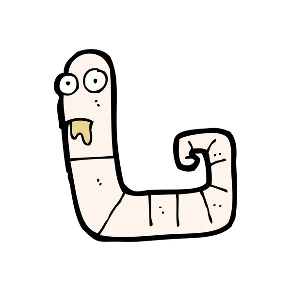 Bruto worm cartoon — Stockvector