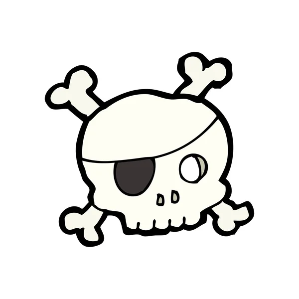 Crying pirata calavera de dibujos animados — Vector de stock