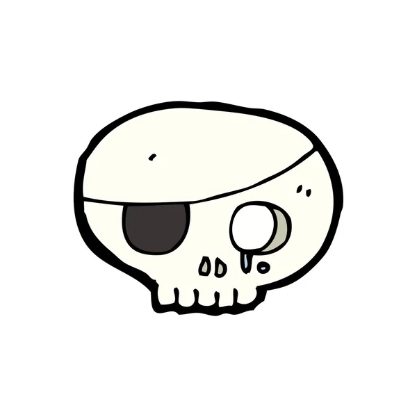 Gråtande pirate skull cartoon — Stock vektor