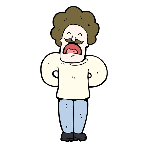 Hombre de bigote de dibujos animados — Vector de stock