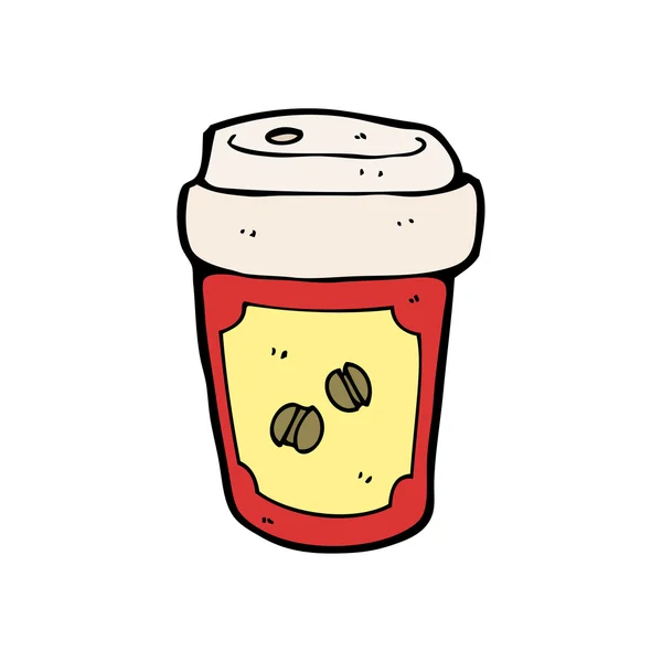 Disposable coffee cup cartoon — Stock Vector