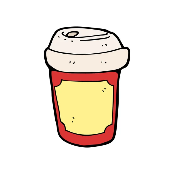 일회용 커피 컵 만화 — 스톡 벡터