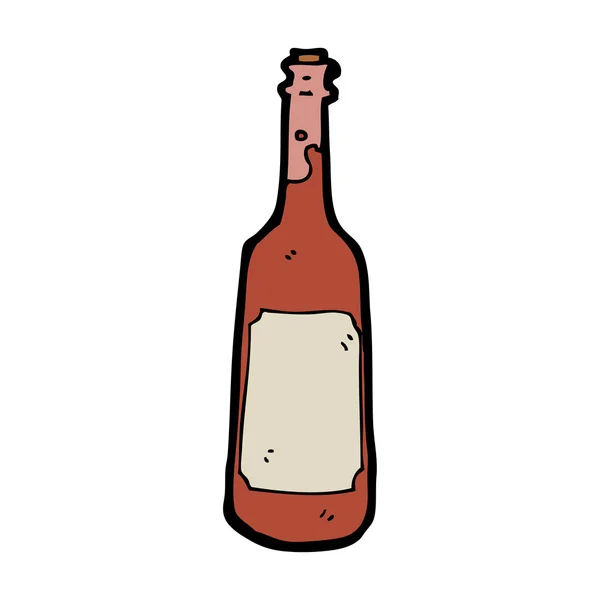 Cartoon old wine bottle — Stock Vector