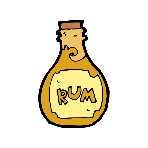 Rum bottle cartoon — Stock Vector
