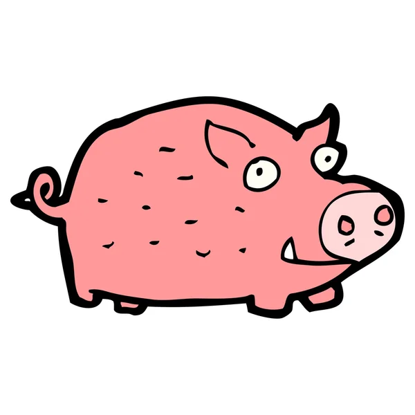Drôle de dessin animé de porc — Image vectorielle