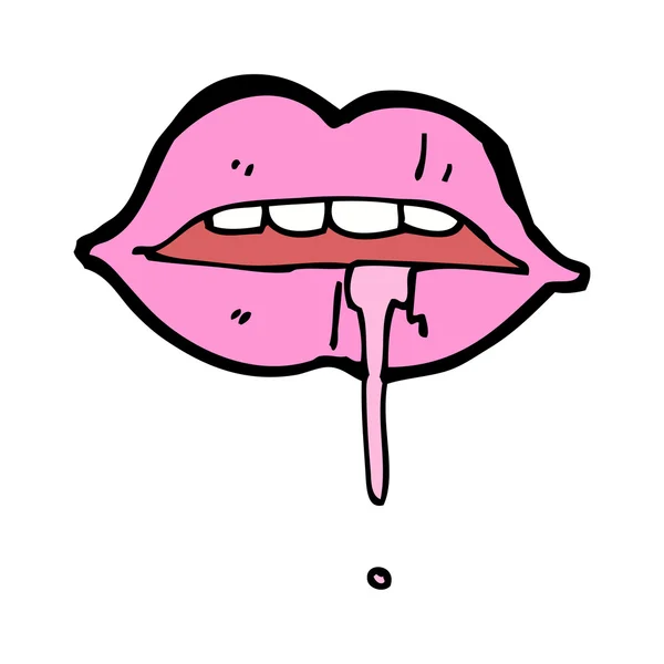 Pink lips cartoon — Stock Vector