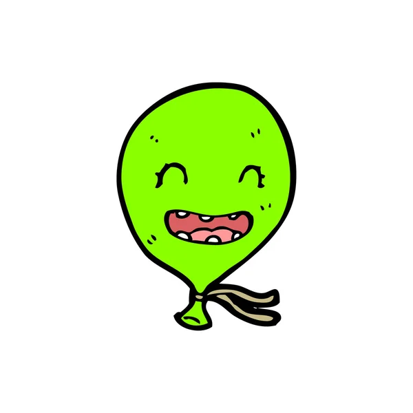 Ballon vert dessin animé — Image vectorielle
