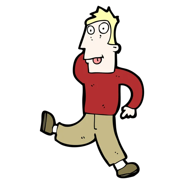 Cartoon crazy dancing man — Stock Vector