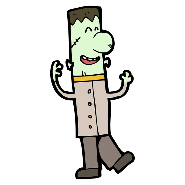 Freundlicher Frankenstein Monster Cartoon — Stockvektor