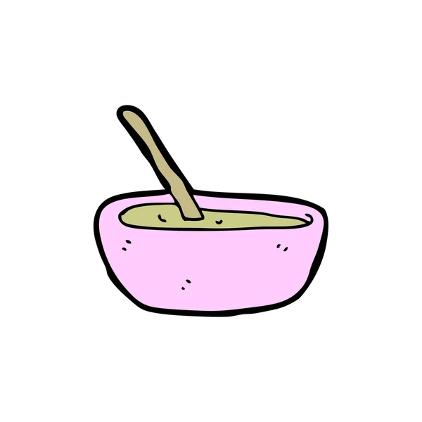 Tigela rosa de desenhos animados sopa — Vetor de Stock