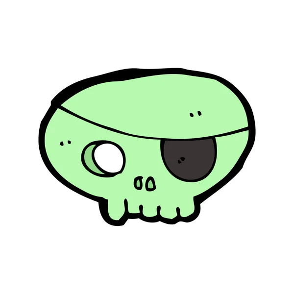 Calavera pirata espeluznante de dibujos animados — Vector de stock