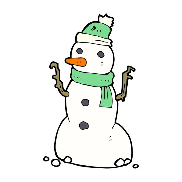 Schneemensch zu Weihnachten — Stockvektor