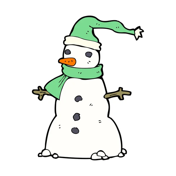 Christmas Winter Snowman — Stock Vector