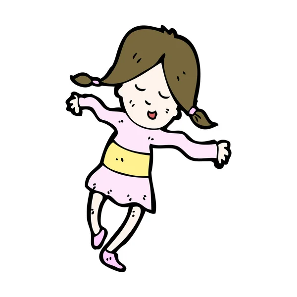 Chica bailarina de dibujos animados — Vector de stock