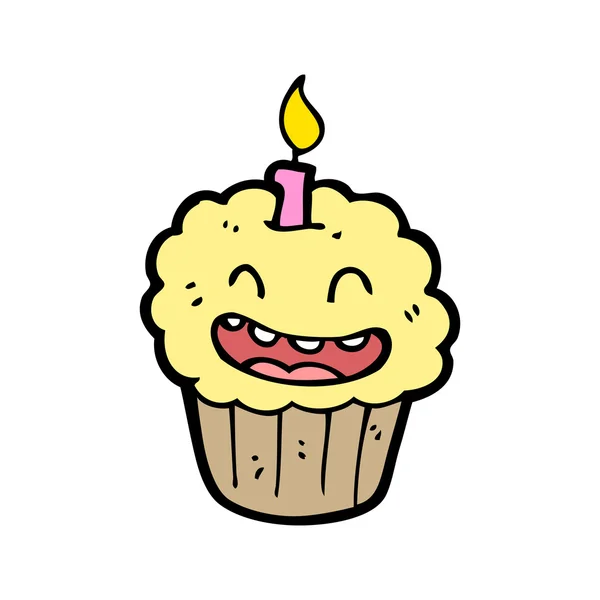 Caractère cupcake dessin animé — Image vectorielle