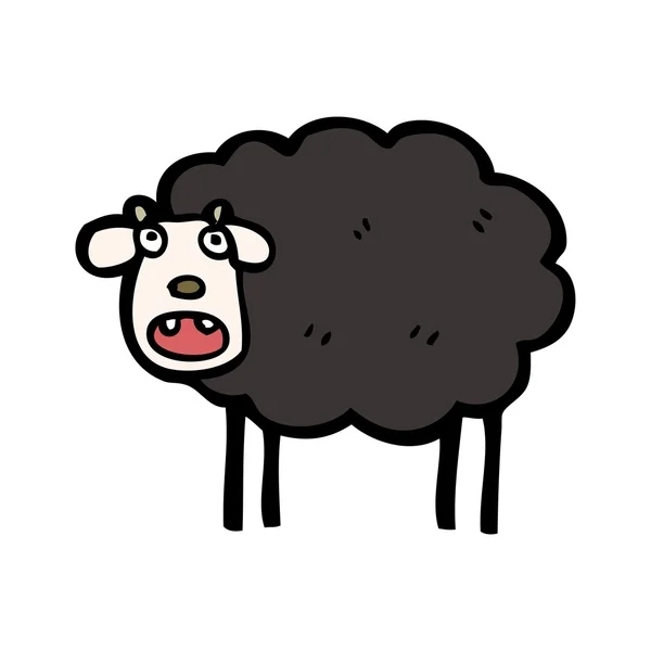 Карикатура на чёрную овцу — стоковый вектор