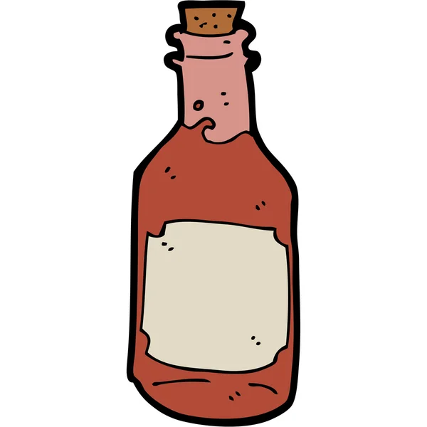 Vieja botella de ron de dibujos animados — Vector de stock