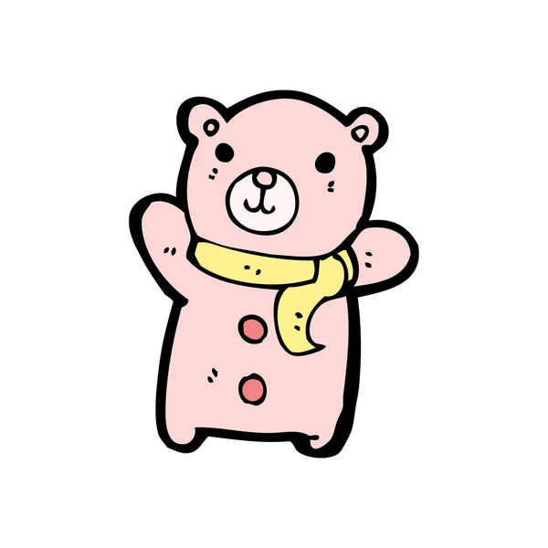 Petit ours rose dessin animé — Image vectorielle