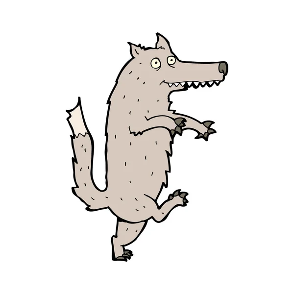 Grappige grote boze wolf cartoon — Stockvector