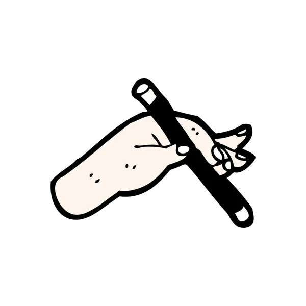 Cartoon hand holding magic wand — Stock Vector