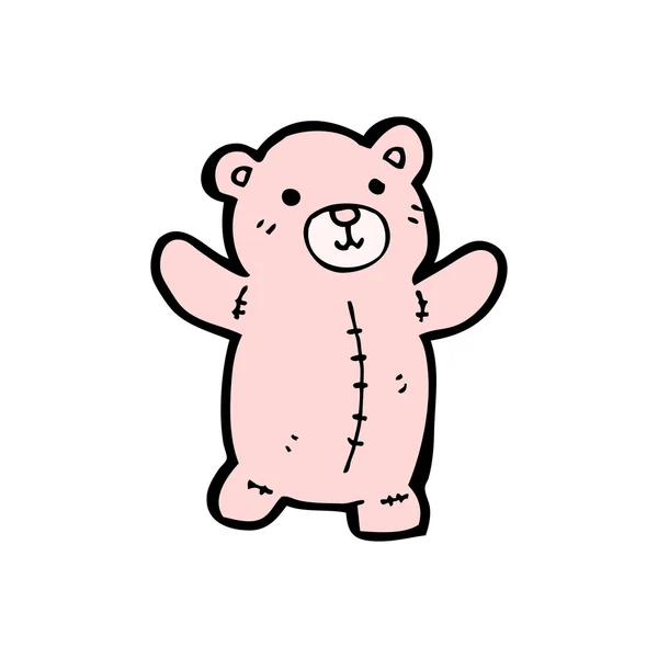 Urso de pelúcia rosa desenhos animados — Vetor de Stock