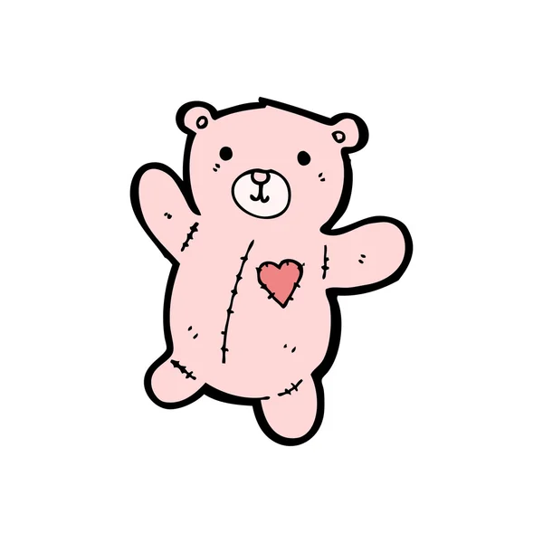 Pink teddy bear cartoon — Stock Vector