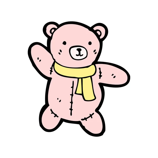 Ours en peluche rose dessin animé — Image vectorielle