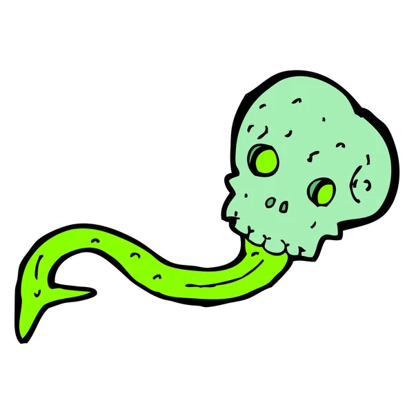 Cartoon spooky schedel — Stockvector