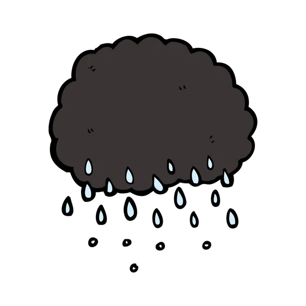 Heavy black raincloud cartoon — Stock Vector