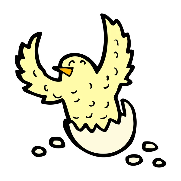 Cartoon chick broedeieren van ei — Stockvector