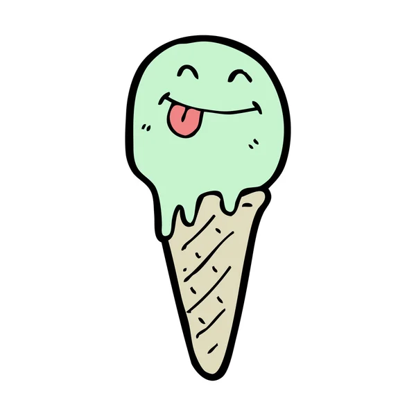 Feliz helado de dibujos animados — Archivo Imágenes Vectoriales