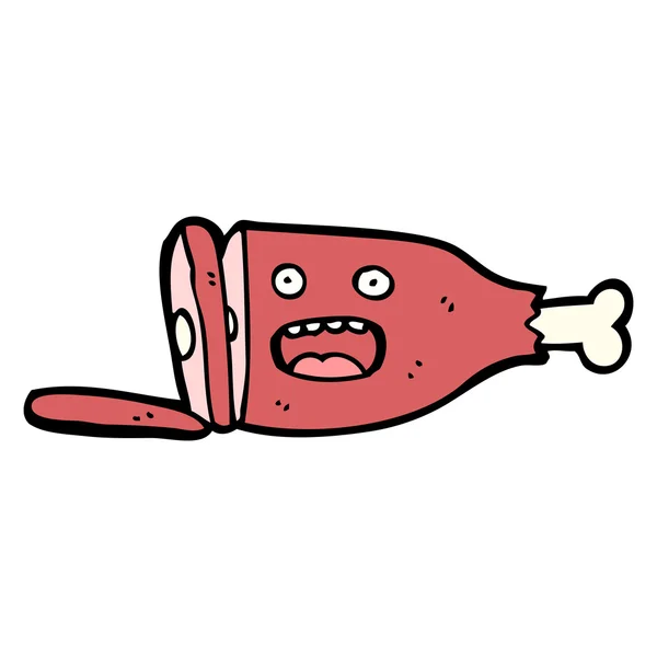 Caricature de jambon tranché — Image vectorielle