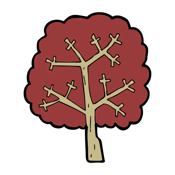 Cartoon tree in autumn — Stock Vector