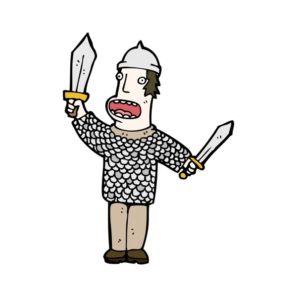 Cartoon saxon warrior — Stock Vector